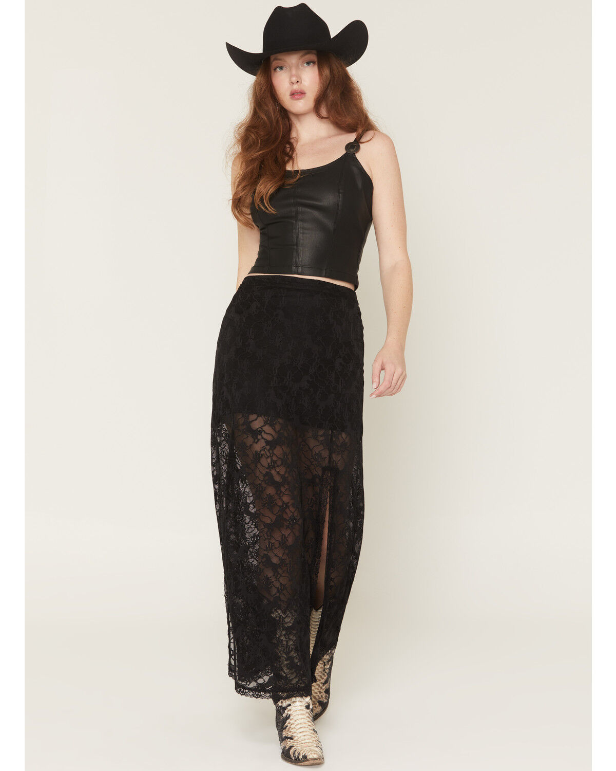 Image #3 - Idyllwind Women's Palomino Horse Lace Midi Skirt, Black, hi-res