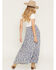 Image #3 - Angie Women's Floral Print Tiered Slit Midi Skirt, Blue, hi-res