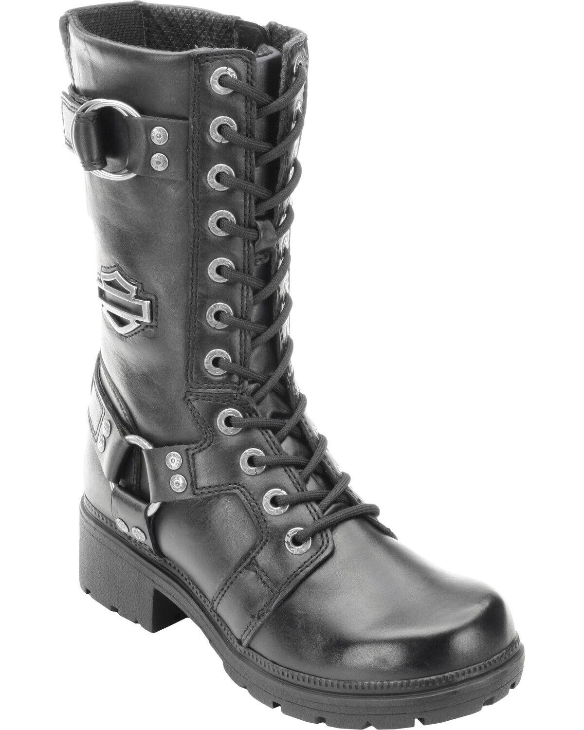 Harley Davidson Women's Eda Lace-Up Harness Boots, Black, hi-res
