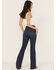 Image #3 - Shyanne Women's Luna High Rise Flare Stretch Denim Jeans, Dark Wash, hi-res