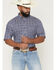 Image #1 - Ariat Men's Bill Medallion Print Short Sleeve Button-Down Western Shirt - Tall, Blue, hi-res
