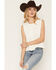 Image #1 - By Together Women's Solid Pin Tuck Sleeveless Tank Top, Cream, hi-res