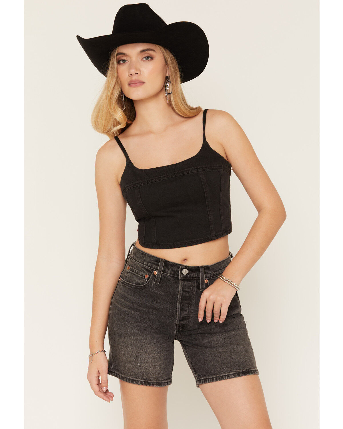 Levi's Women's Jadine Denim Cami Tank, Black, hi-res