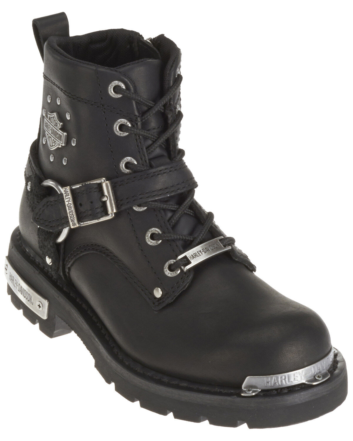 Harley Davidson Women's Becky Moto Boots - Round Toe, Black, hi-res