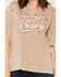 Image #3 - Rock & Roll Denim Women's Cowboys and Whiskey Short Sleeve Graphic Tee, Brown, hi-res