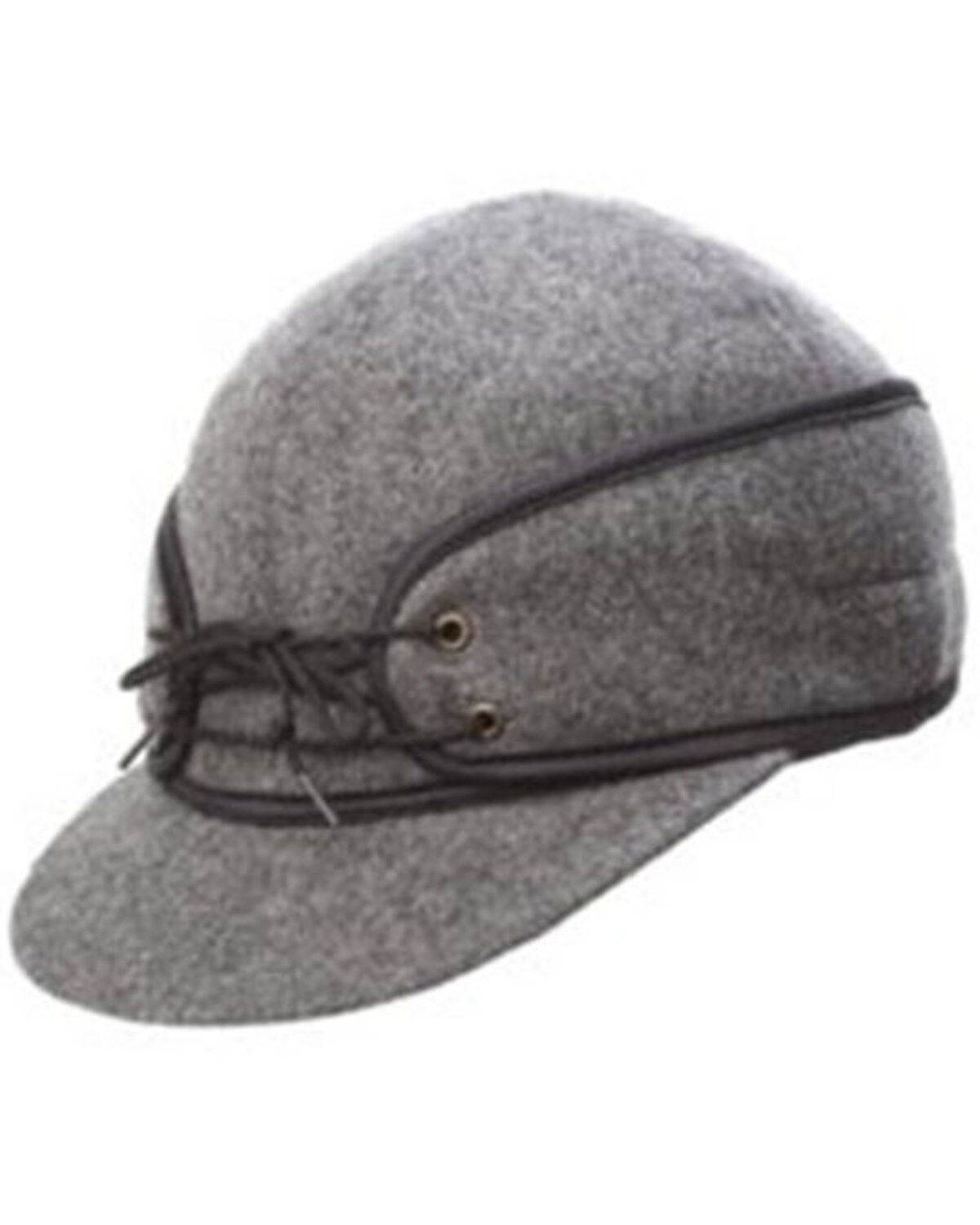 Crown Cap Men's Wool Railroad Work Hat, Charcoal, hi-res