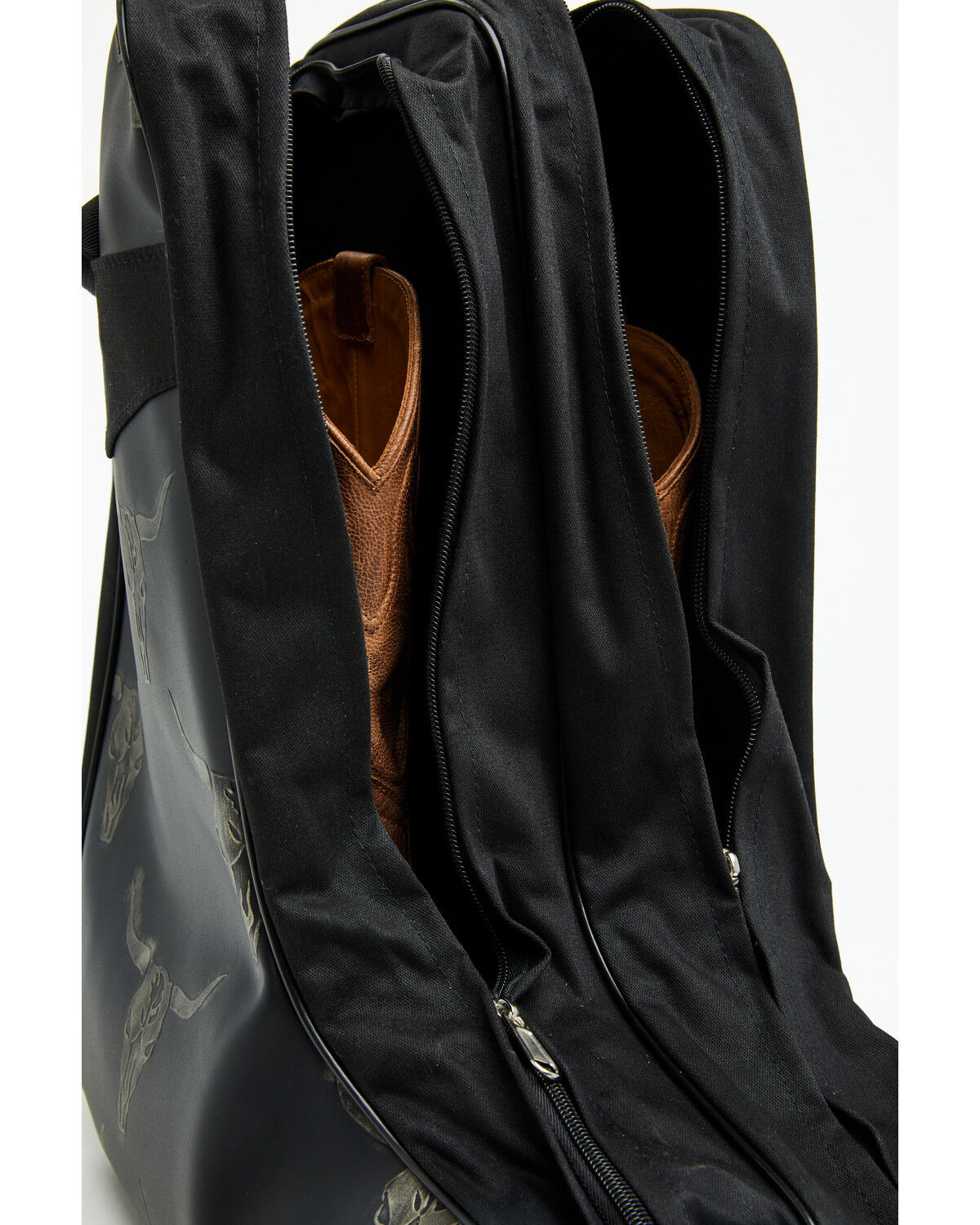 Image #2 - Boot Barn Faux Leather Steer Head Boot Bag, Black, hi-res