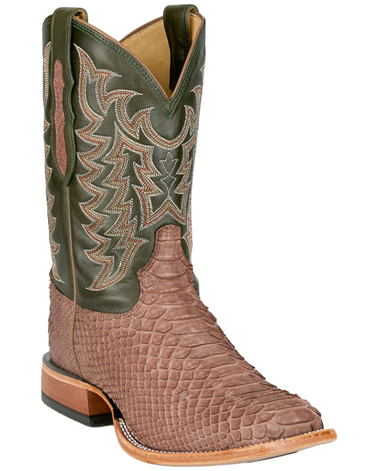 Tony Lama Men's Mario Exotic Python Western Boots - Broad Square Toe, Brown, hi-res